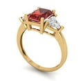 thumbnail image 2 of 2.82 ct Emerald Cut Natural Garnet 3 Stone 14K Yellow Gold Womens Engagement Ring, 2 of 5