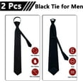 thumbnail image 6 of 2Pcs/4Pcs Pre-tied Adjustable Zipper Neck Ties for Men 19inch Mens Necktie for Office Graduation School Uniforms, 6 of 7