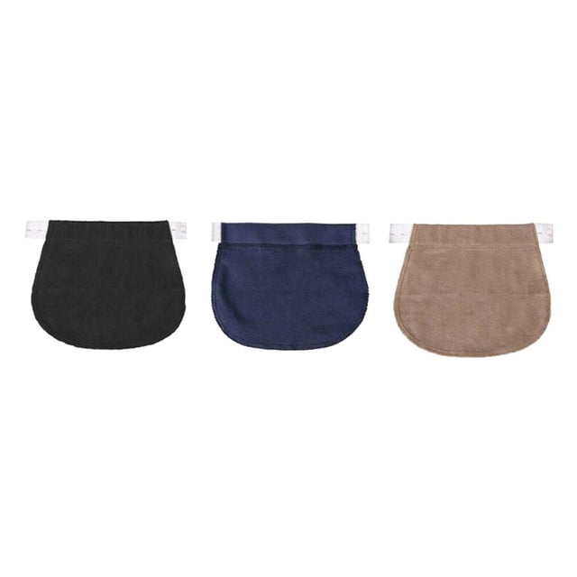 Extensor de pantalones de maternidad Zulema Ajustables 3 paquetes Negro Caqui Azul Marino
