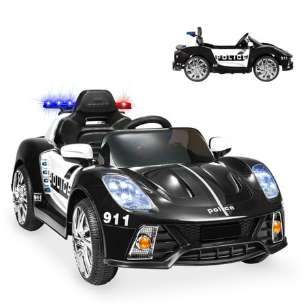 Best Choice Products 12V 2-Speed Kids Police Sports Car Ride On w/ AUX Port, Parent Control, Working