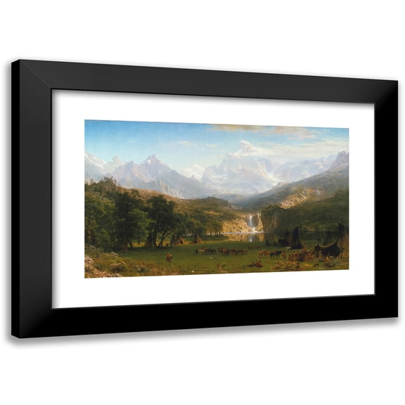 Albert Bierstadt 14x10 Black Modern Framed Museum Art Print Titled - The Rocky Mountains, Lander's Peak (1863)