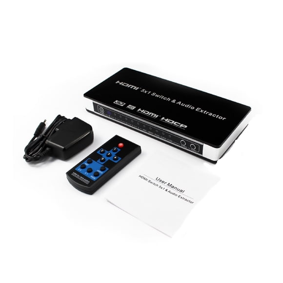 CSYANXING For HDMI Audio Extractor Switch 3D 1080p/24 Support, Stereo Audio Output, Easy Remote Control Operation