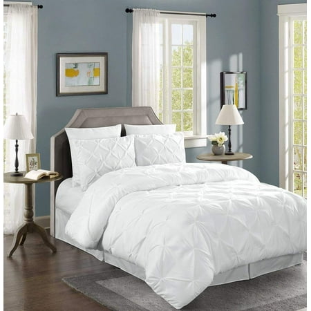 - Chezmoi Collection Berlin 3-Piece Pinch Pleated Pintuck Comforter Set