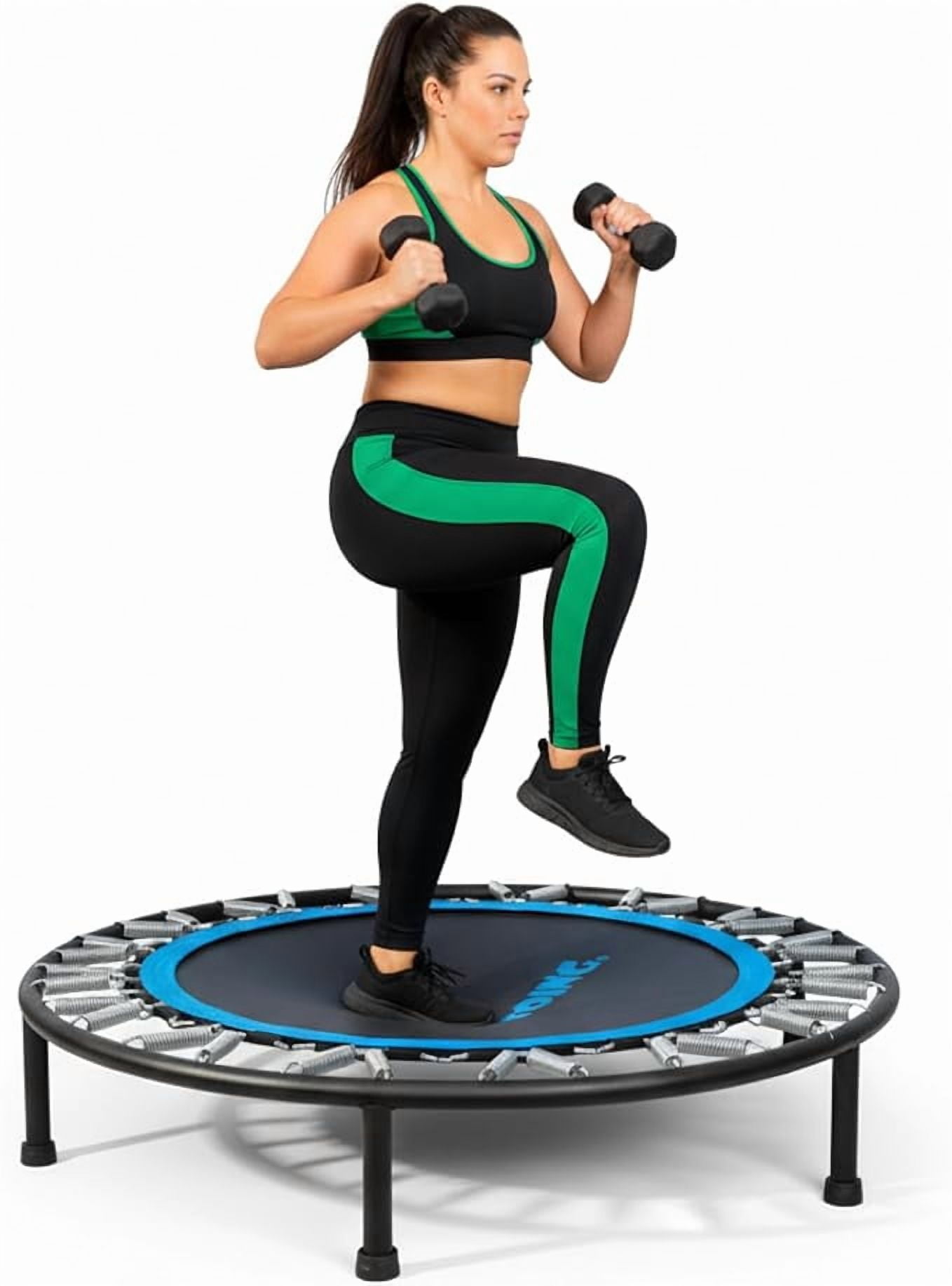 Sweetcrispy Mini Trampolín Plegable De 40 O 48 Pulgadas Para Adultos – Con Barra Ajustable, Soporta 330 Lb, Ideal Para Ejercicio En Casa