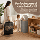 thumbnail image 5 of Cesto Premium para Ropa 100L con Tapa, Canasta Multiusos Impermeable con Bolsa Interior Extraíble y Asas de Color Bambú para Recámara, Baño o Cuarto Infantil (GRIS), 5 of 9
