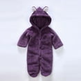 thumbnail image 5 of XFHLMJFF Bear Ears Jumpsuits Baby Long Sleeve Solid Color Cartoon Animal Hooded Coveralls Thick Warm Climbing Winter One Piece 18-24 Months, 5 of 8