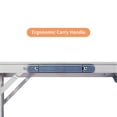 thumbnail image 6 of 4ft Portable Folding Table, Heavy Duty Plastic with Gravity Lock and 4 Height Adjustment, Fold in Half Utility Table with Carry Handle for Camping, Picnic, Party, Wood, 6 of 9