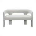 thumbnail image 4 of Lexicon Marais Boucle Fabric Dining Bench in Light Gray, 4 of 9