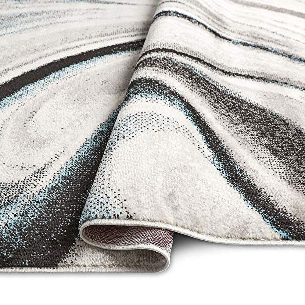 Home Dynamix Boho Odette Abstract Swirl Runner Area Rug Grey/Blue, 1'6"x7'2"
