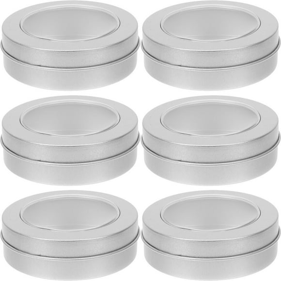 DEBGFS 6pcs Empty Tins Cookie Tins with Lids Holiday Tin Box Round Packing Boxes