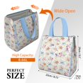thumbnail image 3 of Pioneer Flower Floral Print Pattern Insulated Lunch Bag for Women & Adults,Large Portable Soft Cooler Lunch Bag,Thermal Food Storage Tote with Pearl Cotton,8.66L,8.75x5.75x9.5 Inch, 3 of 6