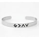 thumbnail image 2 of Acero inoxidable en forma de C pulsera ajustable Unisex Diseño "Dios es más grande" Joyería de moda, 2 of 8