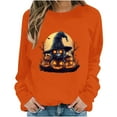 thumbnail image 6 of Jsaierl Women's Halloween Sweatshirts Plus Size Pumpkin Ghost Graphic Sweatshirt Work Crewneck T-shirt Long Sleeve Dressy Casual Pullover Tops Halloween Clothes, 6 of 6