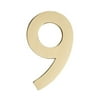 Architectural Mailboxes 3585PB-9 House Number 9, Polished Brass - 5 in.