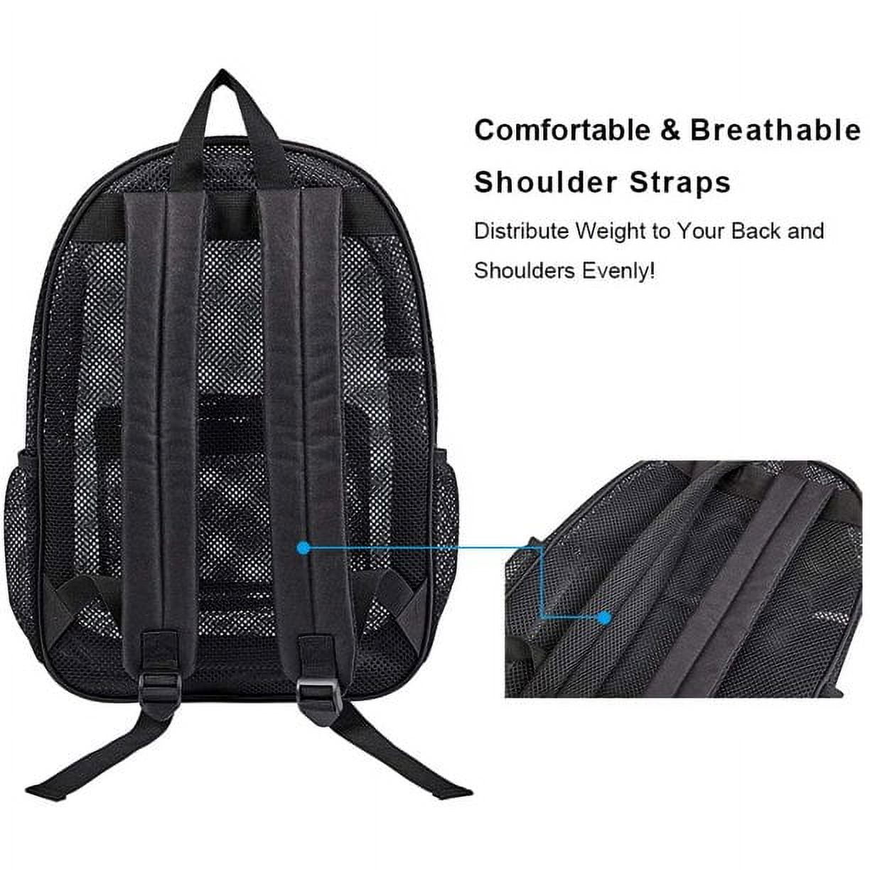 Heavy Duty Mesh Backpack See Through College Student Backpack with Padded Shoulder Straps for Commuting Swimming Travel Beach Outdoor Sports