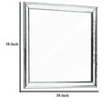 thumbnail image 4 of Benjara Rectangular Molded Wooden Frame Dresser Top Mirror, Cherry Brown and Silver, 4 of 5