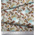 thumbnail image 3 of Soimoi Modal Satin Fabric Geometric,Bird & Animals Patchwork Print Fabric by The Yard 42 Inch Wide, 3 of 3