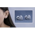 thumbnail image 2 of Dazzlingrock Collection Round White Diamond Outlined Heart Halo Style Screwback Stud Earrings for Women (0.34 ctw, Color I-J, Clarity I2-I3) in 10K White Gold, 2 of 6