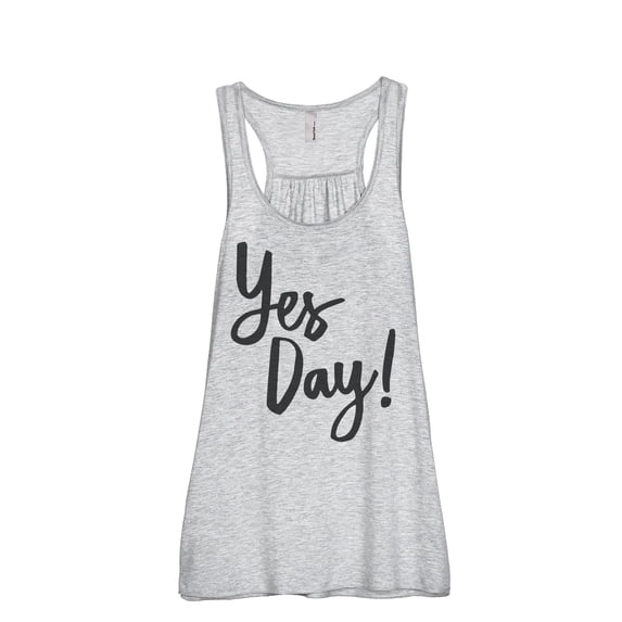 Thread Tank Yes Day Women's Sleeveless Flowy Racerback Tank Top Sport Grey Large