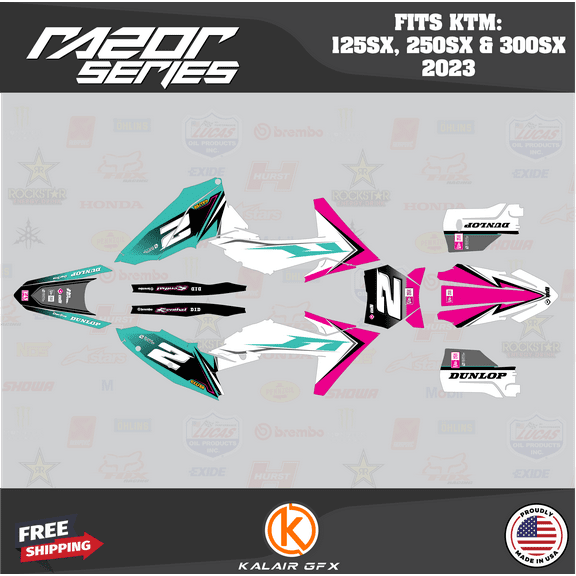 Kalair GFX Graphics Kit for KTM Motorcross 2-Stroke 125SX,250SX and 300SX (2023) Razor Series