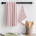 thumbnail image 3 of Red Striped Kitchen Towel Dish Cloths Set of 4, Microfiber Soft Kitchen Hand Towels, Red White Stripes Farmhouse Absorbent Quick Drying Dishcloths 18 x 28 Inches, 3 of 8