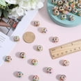 thumbnail image 5 of 50PCS 14mm European Glass Beads European Large Hole Beads Bulk Candy Transparent Resin Rondelle Alloy Double Cores Loose Spacer Beads, 5 of 5