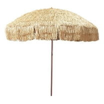 s Mark 8' Hula Thatched Tiki Umbrella Hawaiian Style Beach Patio Umbrella and 16 Giant Interior Fiberglass Ribs add Superior Strength - Lightweigh