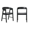 thumbnail image 6 of Walker Edison Modern Solid Wood Rounded Back Dining Chair, Set of 2, Black, 6 of 12