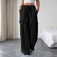 thumbnail image 5 of Edvintorg Lounge Pants Women with Pockets Flowy Lightweight Elastic Waisted Loose Cascual Wide Leg Trouser with Pockets Womens Clothes Black XL, 5 of 8