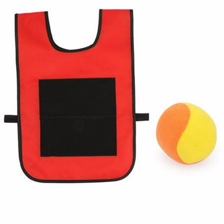 

Kids/Adults Props Vest Throwing Toys Game Props Vest Game Vest Waistcoat With Sticky Ball Sticky Jersey Vest Game Outdoor Sport Game RED KIDS KIDS