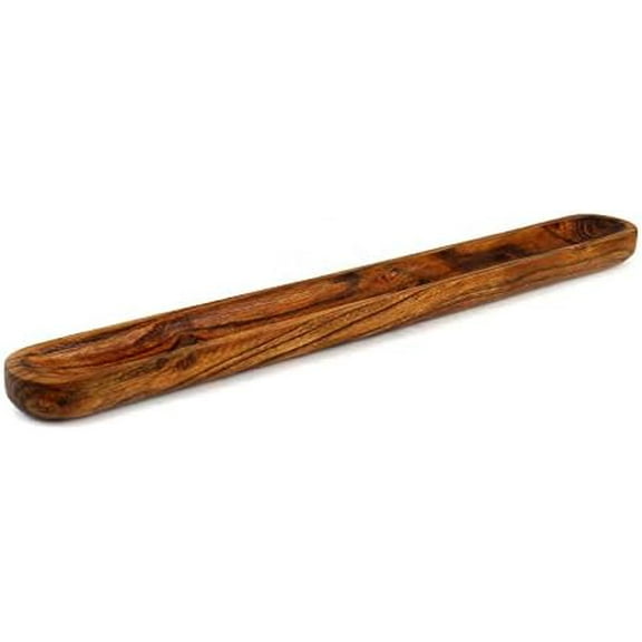 Hand-Carved Acacia Wood Long Olive Tray Canoe Style Perfect for Dinner Rolls, or as a Table Centerpiece$$Home Decor, Kitchen, & Other