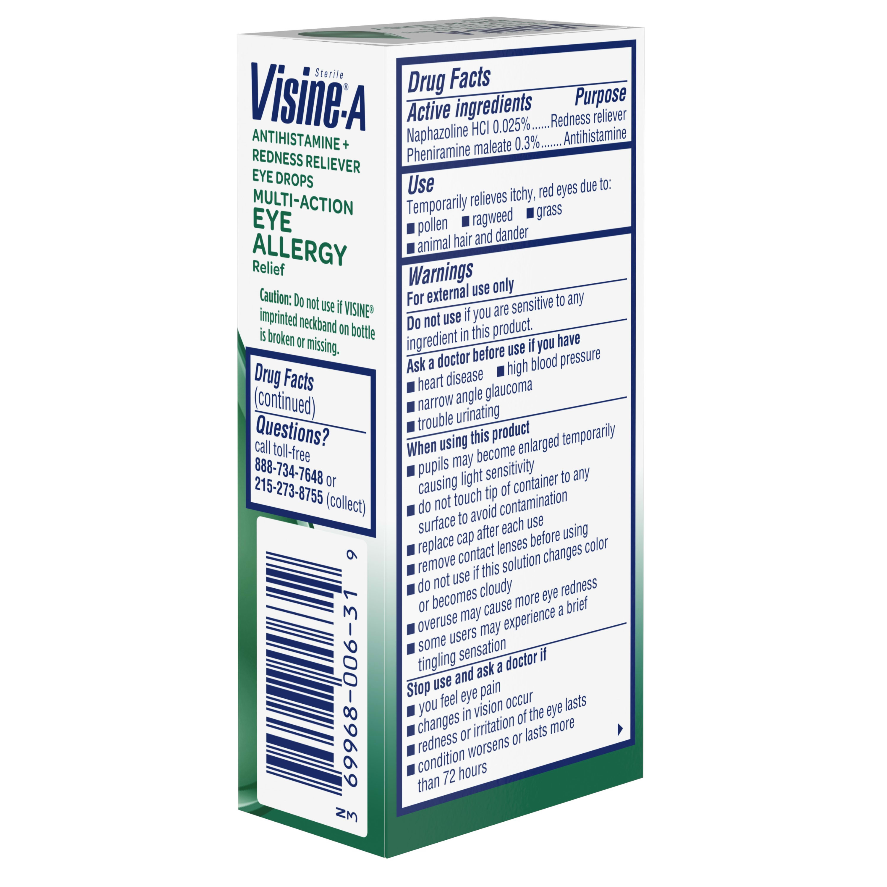 Visine-A Antihistamine + Red Eye Allergy Relief Eye Drops, 0.5 fl. oz