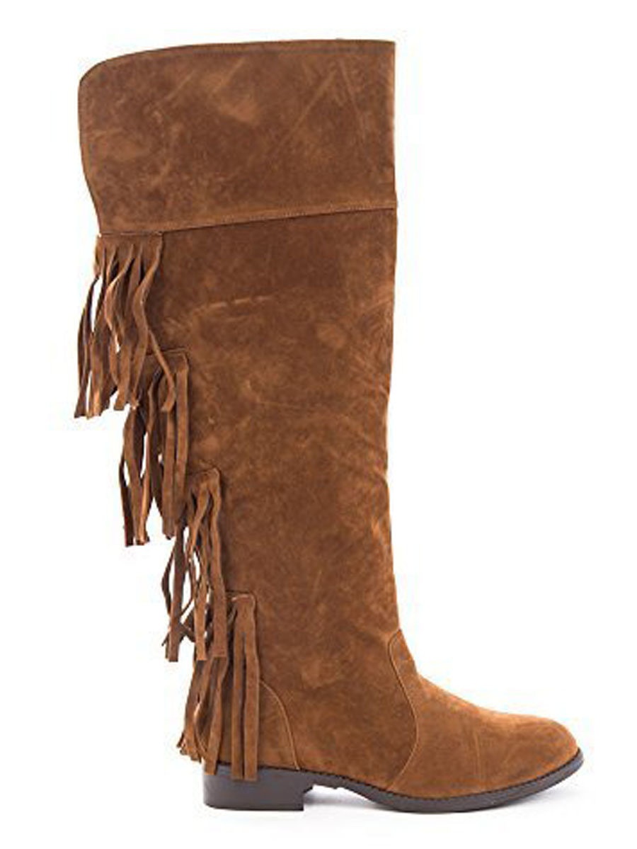 over the knee cowboy boots with fringe