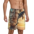 thumbnail image 2 of Balery Sailing Dancing Dolphin Pantalones cortos de pijama de punto de algodón para hombre con cinturilla y bolsillos-XX-Large, 2 of 6