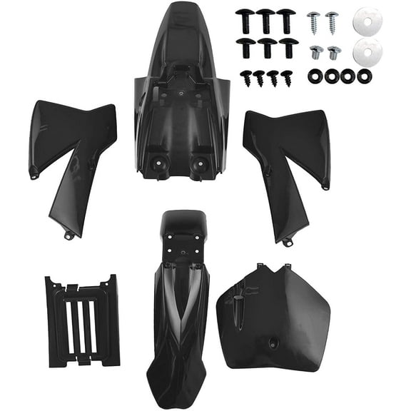 Complete Plastic Fender Fairing Kit for KTM50 SX 50 JUNIOR 50cc Dirt Bike - Direct Bolt-On Replacement for 2002-2008 Models - Black