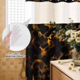 thumbnail image 3 of No Hook Shower Curtain, Black Yellow Orange Shower Curtains for Bathroom with See Through Top Window, Minimalist Abstract Art Waterproof & Washable Bath Curtain 66"x72", 3 of 9