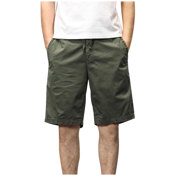 Mens Cargo Shorts con Bolsillos Color Sólido Rodilla Longitud Cortos Al Aire Libre, Desgaste Deportivo Casual Resistente a la Abrasión