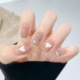 thumbnail image 1 of 24 Uds. Uñas postizas de estilo dulce, párrafo corto/largo, extraíbles, 1 of 5