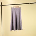 thumbnail image 2 of Women's Vintage Elastic Waist A-Line Knitted Long Skirt Flared Swing Maxi Skirt for Women Skirts for Women, 2 of 4