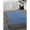 thumbnail image 3 of Ahgly Company Machine Washable Indoor Round Industrial Modern Blue Koi Blue Area Rugs, 7' Round, 3 of 7