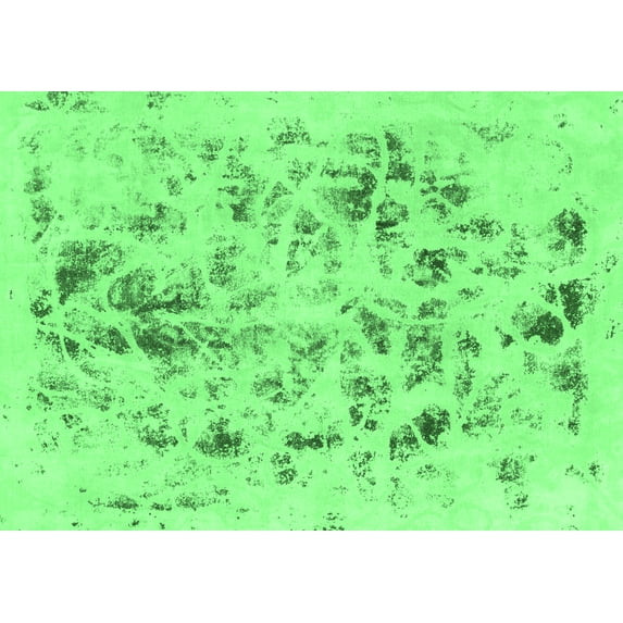 Ahgly Company Indoor Rectangle Abstract Emerald Green Modern Area Rugs, 8' x 12'