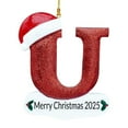 thumbnail image 2 of Lilgiuy 26 Letter Ornaments Red Personalized Xmas Alphabet Letters Pendant A to Z Acrylic Hanging Christmas Tree Decorations Holiday Decorative Ornament for DIY Crafts Home Party Decor, U, 2 of 6