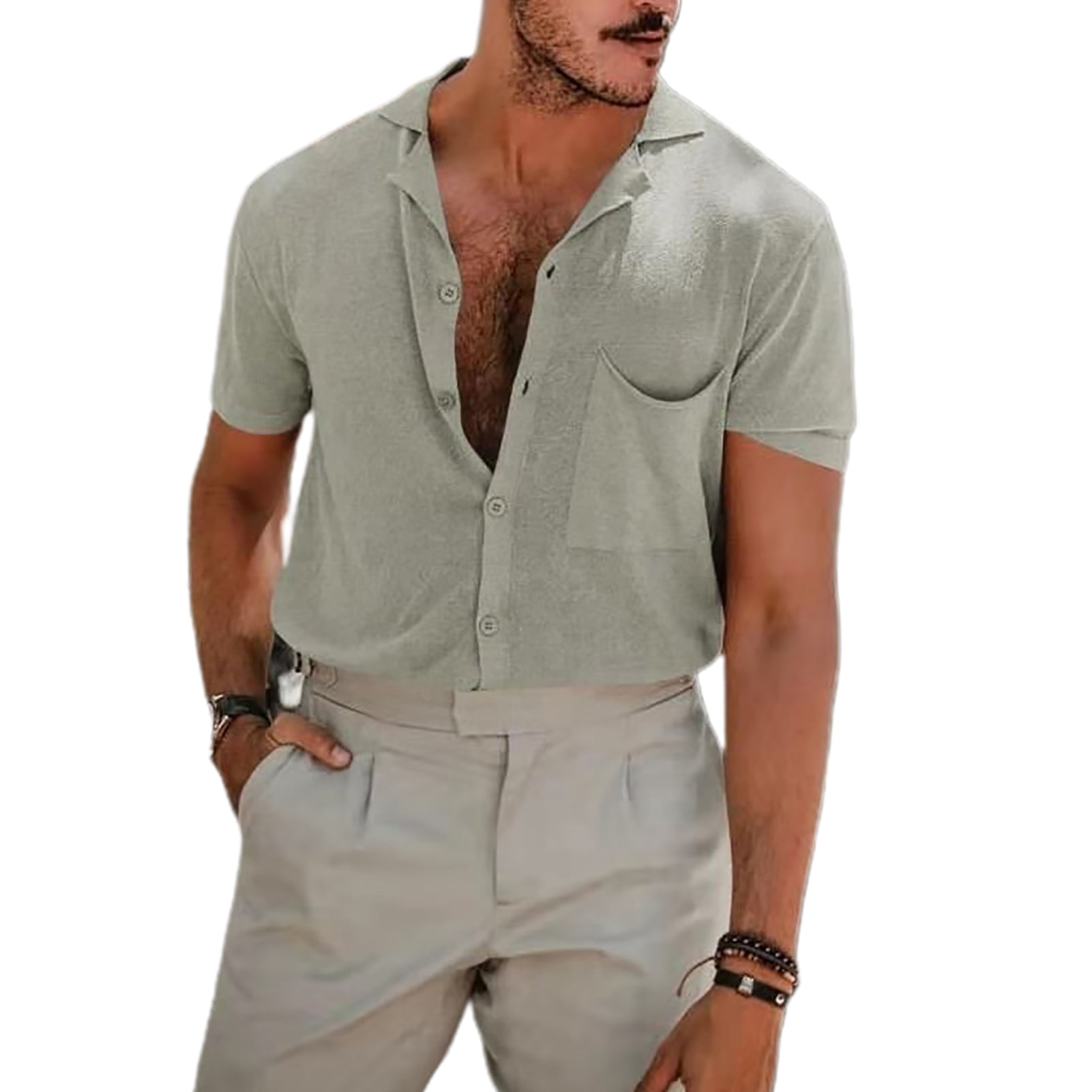 Domple Mens Solid Color Dress Shirts Summer Short Sleeve Button Up Shirts Domple Mens Solid Color Dress Shirts Summer Short Sleeve Button Up Shirts