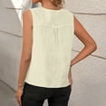 thumbnail image 4 of Perfectbot Women's Cotton Linen Tank Tops, Sleeveless Pleated V Neck Blouses, Dressy Casual Summer Tops, 4 of 8