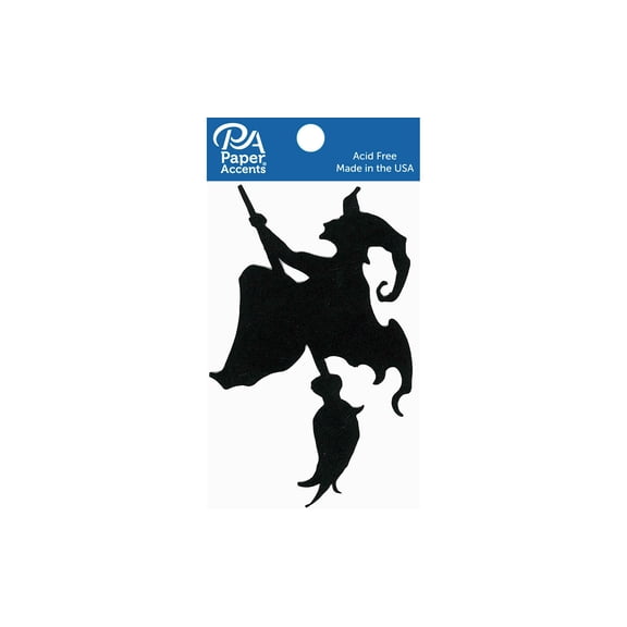 Chip Shape 6pc 5" Witch on Broom Black