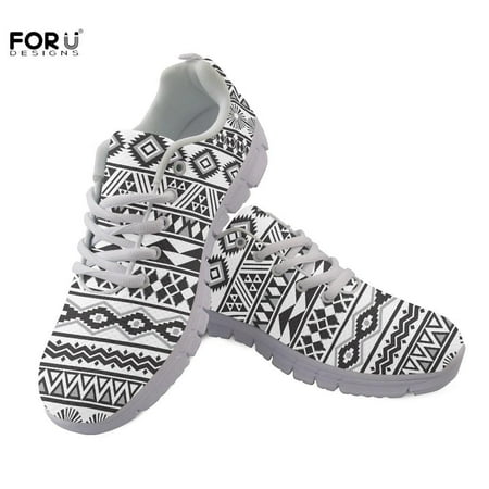 

African Print Tribe Floral Pattern Women Flats Shoes Breathable Spring/Autumn Lace Up Sneakers Brand Design Shoes