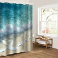 thumbnail image 5 of Ocean Summer Coastal Bathroom Curtain 72 Inch Shower Stall Curtain with Hooks, Sea Waves Blue Green Water Beach Waterproof Polyester Bath Curtain Washable Bathtub Curtain 36''x 72'', 5 of 6
