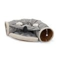 thumbnail image 2 of Barara King Cat Tunnel, Catio Cat Tunnel, Collapsible Cat Tunnel Bed for Indoor Cats, Washable Cat Hide Tunnel with Hanging Toys and Cushion Mat, Gray, 2 of 15