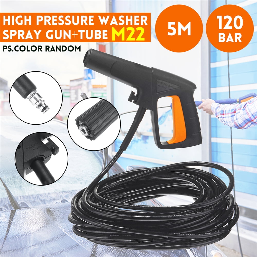 5M M22 High Pressure Washer Spray Gun Cleaning Quickly 120bar Tube For