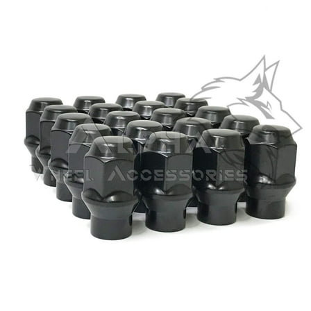20 Black Extended Thread Bulge Acorn Lug Nuts 12x1.5 For Aftermarket Wheels 60°
